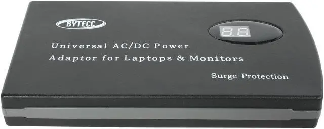 Alt view image 2 of 7 - BYTECC SLIM-90LCD Auto Voltage Detection 90W Universal Laptop AC Power Adaptor w/ USB 5V Charge port