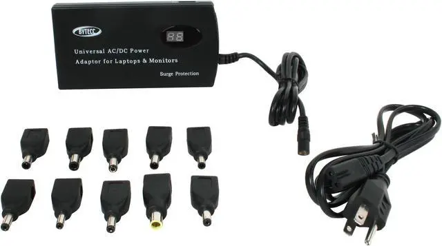 Alt view image 6 of 7 - BYTECC SLIM-90LCD Auto Voltage Detection 90W Universal Laptop AC Power Adaptor w/ USB 5V Charge port