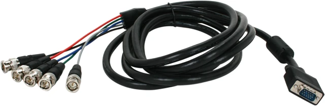 BYTECC VGA/5BNC-10BK 10 ft. VGA to 5BNC RGB Video Cable, Male to Male ...