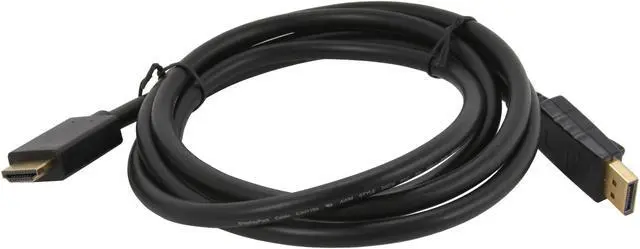Alt view image 2 of 2 - BYTECC DPHM-06 6 ft. Black Display Port to HDMI Cable Male to Male