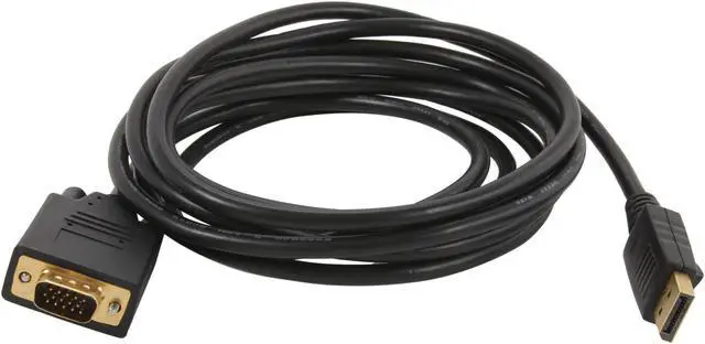 Alt view image 2 of 2 - BYTECC DPVGA-10 10 ft. Black Display Port to VGA Cable Male to Male