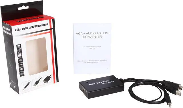 Alt view image 5 of 5 - BYTECC HM-CV030 8" VGA to HDMI converter with audio and USB for power Black