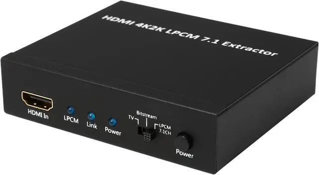 Main image of BYTECC HM-CV033K HDMI 4K2K LPCM 7.1 EXTRACTOR SUPPORTS 4 x 3.5mm JACK CEC Bypass HBR 3D signal