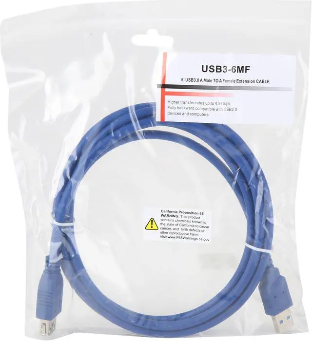 Alt view image 3 of 3 - BYTECC USB3-6MF USB 3.0 Extension Cable 6 ft.