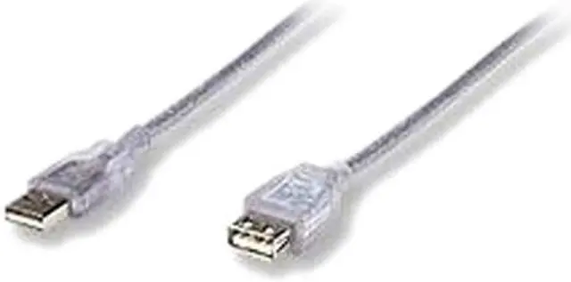 Main image of MANHATTAN 340496 Translucent Silver Hi-Speed USB Extension Cable (M-F)