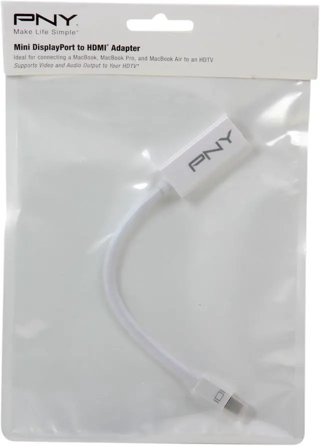 Alt view image 3 of 3 - PNY A-DM-HD-W01 Mini DisplayPort (male) to HDMI Adapter (female)