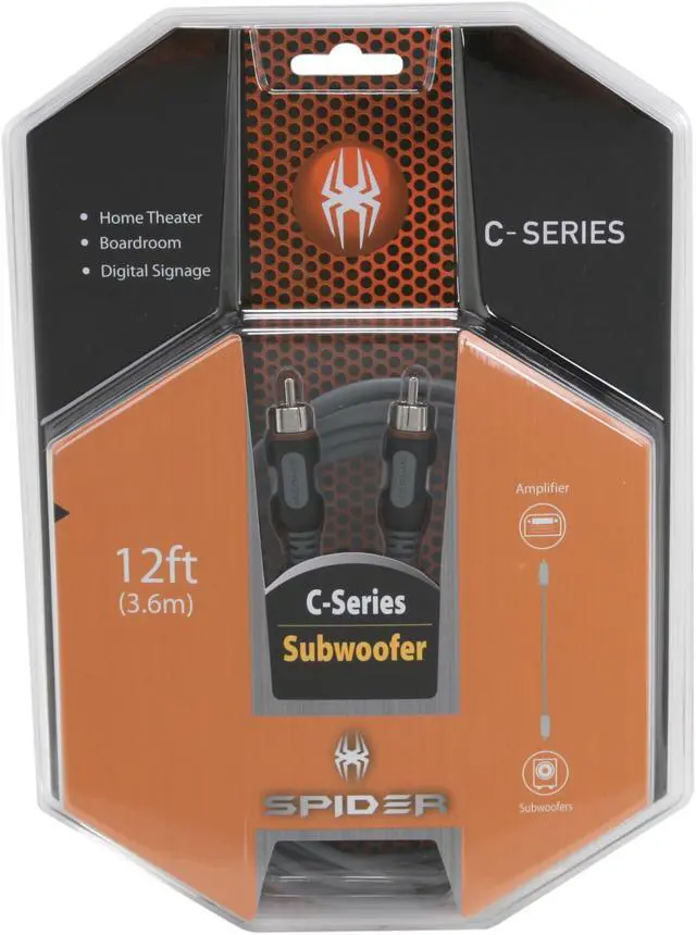 Alt view image 3 of 3 - Spider C-SUBW-0012 12 ft. C-Series Optimum Subwoofer Cable