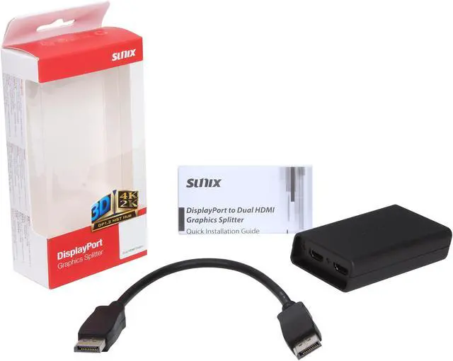 Alt view image 5 of 5 - SUNIX DPH2001 DisplayPort to Dual HDMI Graphics Splitter