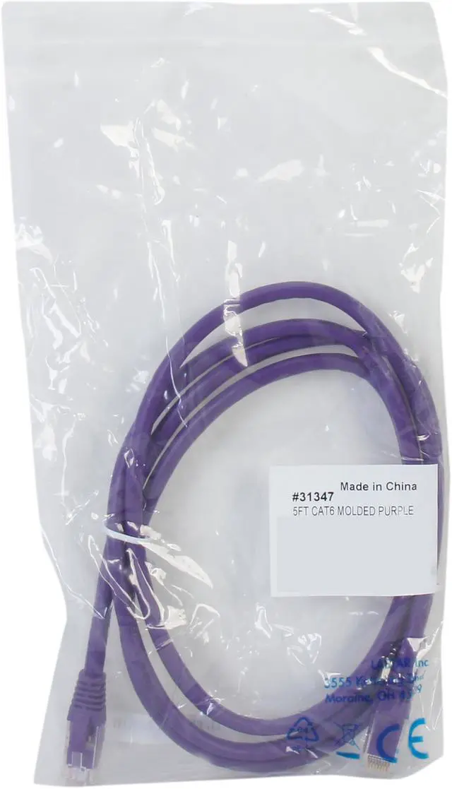 Alt view image 3 of 3 - C2G 31347 Cat6 Cable - Snagless Unshielded Ethernet Network Patch Cable, Purple (5 Feet, 1.52 Meters)