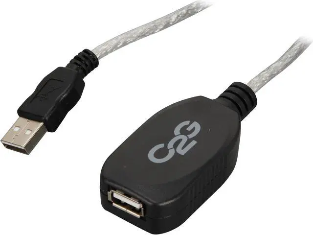 Main image of C2G 39000 USB Active Extension Cable - USB 2.0 A Male to A Female Cable, White (39.4 Feet, 12 Meters)