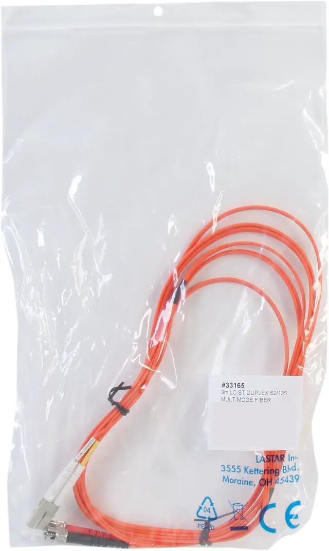 Alt view image 3 of 3 - C2G 33165 OM1 Fiber Optic Cable - LC-ST 62.5/125 Duplex Multimode PVC Fiber Cable, Orange (9.8 Feet, 3 Meters)