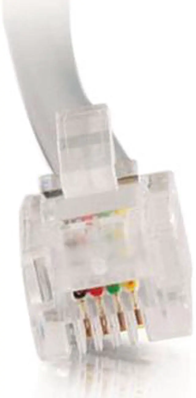 Alt view image 2 of 4 - C2G 08114 RJ12 6P6C Straight Modular Cable, Silver (25 Feet, 7.62 Meters)