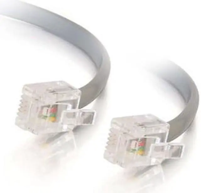 Alt view image 3 of 3 - C2G 09600 RJ12 6P6C Straight Modular Cable, Silver (14 Feet, 4.26 Meters)