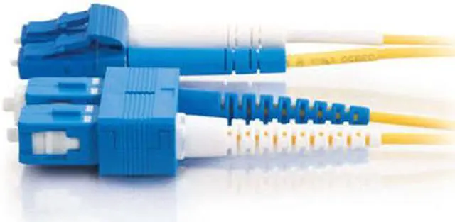 Alt view image 3 of 4 - C2G 28523 OS2 Fiber Optic Cable - LC-SC 9/125 Duplex Single-Mode PVC Fiber Cable, Yellow (32.8 Feet, 10 Meters)