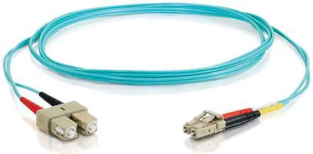 Alt view image 4 of 4 - C2G 33053 OM3 Fiber Optic Cable - LC-SC 10Gb 50/125 Duplex Multimode PVC Fiber Cable, Aqua (9.8 Feet, 3 Meters)