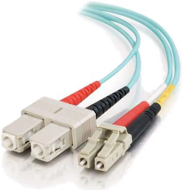 Main image of C2G 33053 OM3 Fiber Optic Cable - LC-SC 10Gb 50/125 Duplex Multimode PVC Fiber Cable, Aqua (9.8 Feet, 3 Meters)