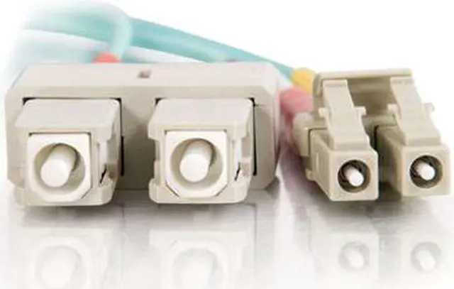 Alt view image 3 of 4 - C2G 33053 OM3 Fiber Optic Cable - LC-SC 10Gb 50/125 Duplex Multimode PVC Fiber Cable, Aqua (9.8 Feet, 3 Meters)