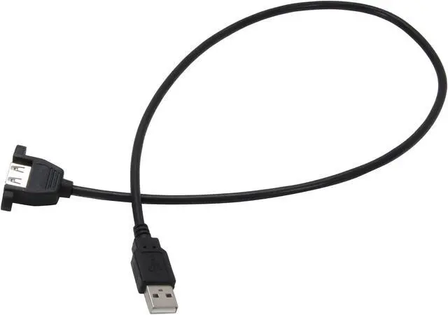 Alt view image 2 of 3 - C2G 28063 Panel-Mount USB 2.0 A Male to A Female Cable, Black (2 Feet, 0.60 Meters)