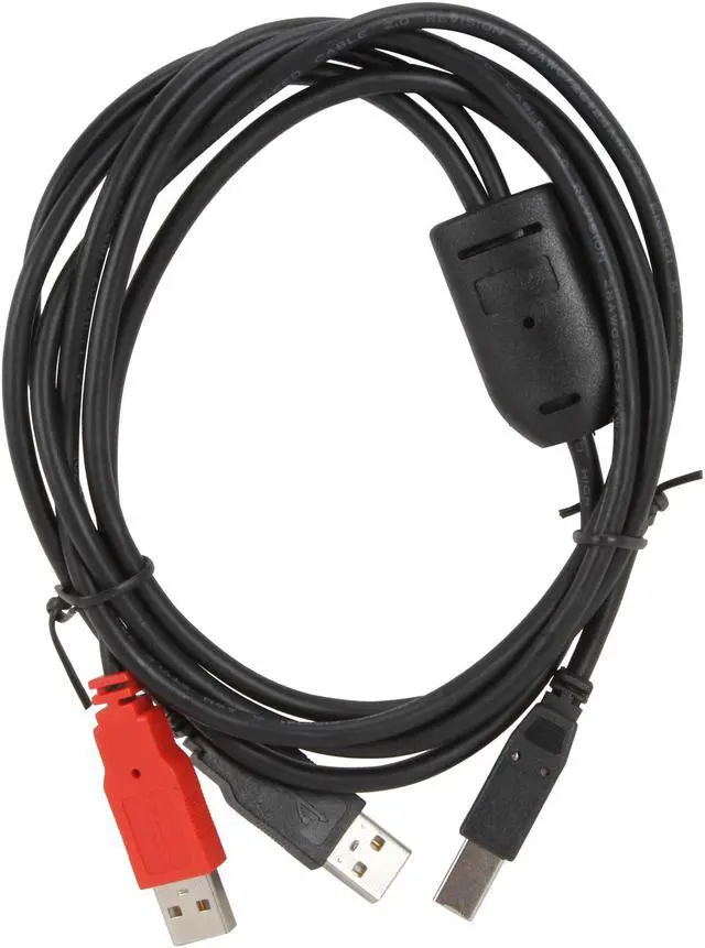 Alt view image 2 of 3 - C2G 28108 USB Cable - USB 2.0 One B Male to Two A Male Y-Cable, Black (6 Feet, 1.82 Meters)