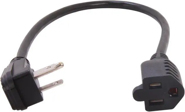 Alt view image 2 of 3 - C2G 29804 18 AWG Flat Plug Power Strip Plus - NEMA 5-15P to NEMA 5-15R, TAA Compliant, Black (1.5 Feet, 0.45 Meters)