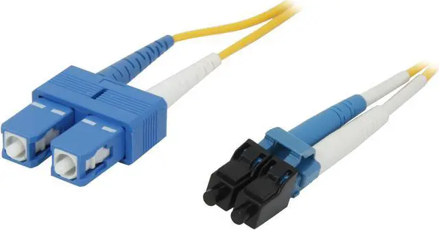 Main image of C2G 37471 OS2 Fiber Optic Cable - LC-SC 9/125 Duplex Single-Mode PVC Fiber Cable, Yellow (49.2 Feet, 15 Meters)