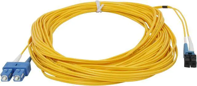 Alt view image 2 of 3 - C2G 37471 OS2 Fiber Optic Cable - LC-SC 9/125 Duplex Single-Mode PVC Fiber Cable, Yellow (49.2 Feet, 15 Meters)