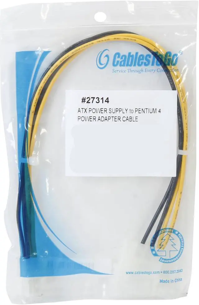 Alt view image 3 of 3 - C2G 27314 12 Inch ATX Power Supply to Pentium 4 Power Adapter Cable