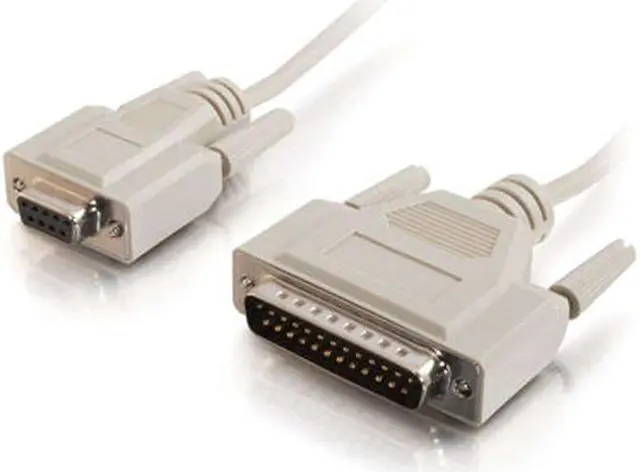 Alt view image 2 of 6 - C2G 09445 DB9 Female to DB25 Male Serial RS232 Modem Cable, Beige (25 Feet, 7.62 Meters)