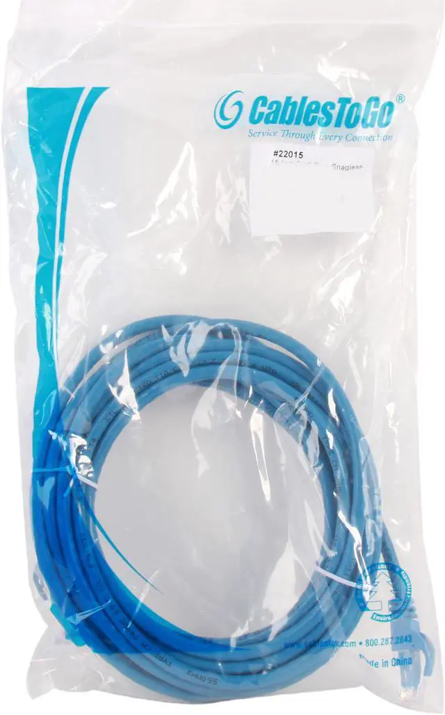 Alt view image 3 of 3 - C2G 22015 Cat6 Cable - Snagless Unshielded Ethernet Network Patch Cable, Blue (15 Feet, 4.57 Meters)