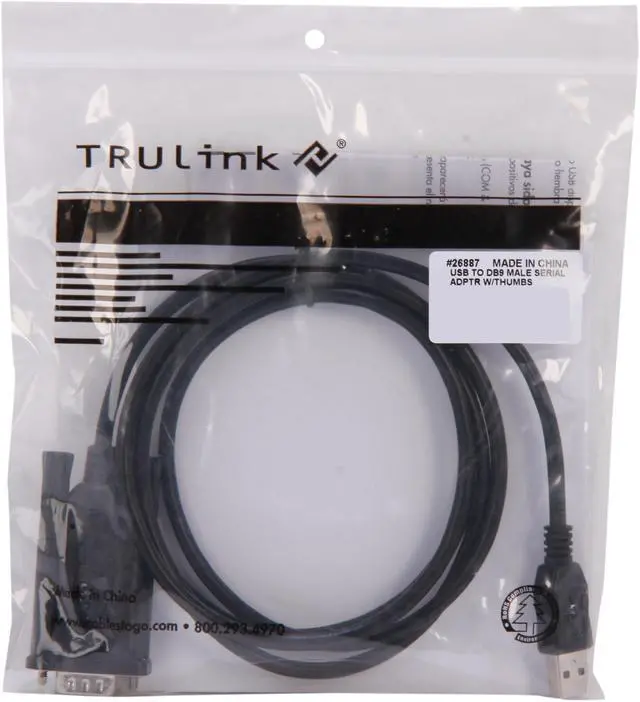 Alt view image 3 of 3 - C2G 26887 USB to DB9 Male Serial RS232 Adapter Cable, Black (5 Feet, 1.52 Meters)