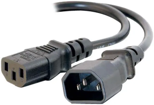 Main image of C2G 29966 16 AWG 250 Volt Computer Power Extension Cord - IEC320C14 to IEC320C13, TAA Compliant, Black (3 Feet, 0.91 Meters)