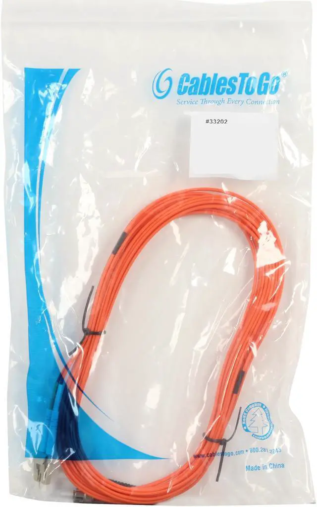 Alt view image 3 of 3 - C2G 33202 OM1 Fiber Optic Cable - LC-ST 62.5/125 Duplex Multimode PVC Fiber Cable, Orange (19.7 Feet, 6 Meters)