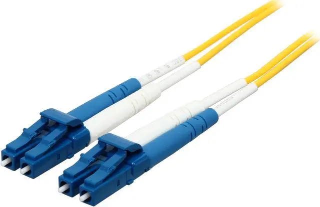 Main image of C2G 25977 OS2 Fiber Optic Cable - LC-LC 9/125 Duplex Single-Mode PVC Fiber Cable, Yellow (32.8 Feet, 10 Meters)