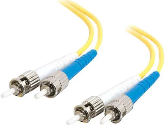 Main image of C2G 29951 OS2 Fiber Optic Cable - ST-ST 9/125 Duplex Single-Mode PVC Fiber Cable, Yellow (3.3 Feet, 1 Meter)