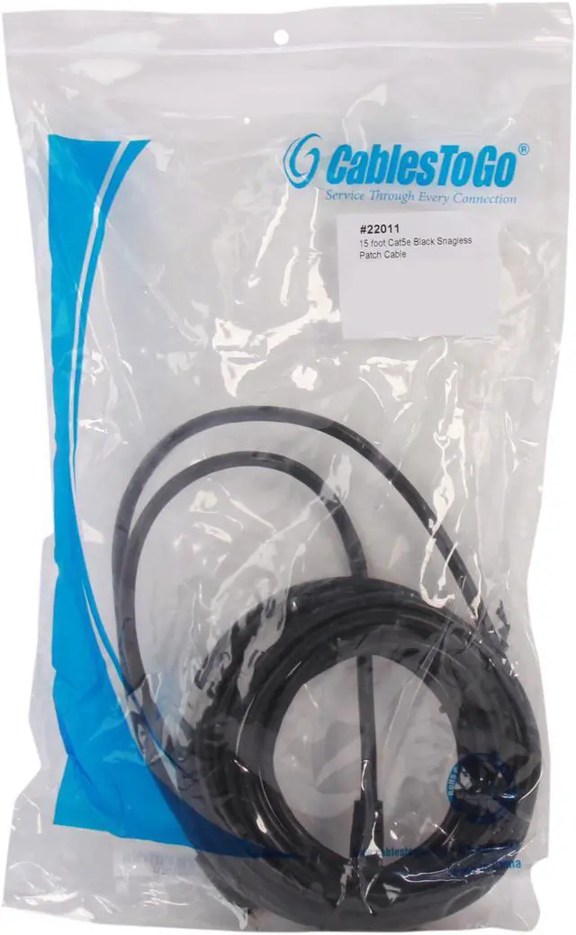 Alt view image 3 of 3 - C2G 22011 Cat5e Cable - Snagless Unshielded Ethernet Network Patch Cable, Black (15 Feet, 4.57 Meters)