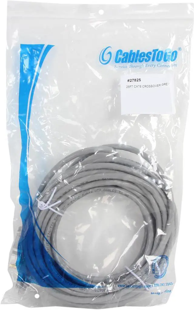 Alt view image 3 of 3 - C2G 27825 Cat6 Crossover Cable - Snagless Unshielded Network Patch Cable, Gray (25 Feet, 7.62 Meters)