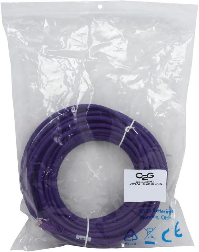 Alt view image 3 of 3 - C2G 27806 50 ft. Cat 6 Purple 550 MHz Snagless Patch Cable