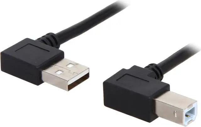 Main image of C2G 28109 USB Cable - USB 2.0 Right Angle A Male to B Male Cable, Black (3.3 Feet, 1 Meters)