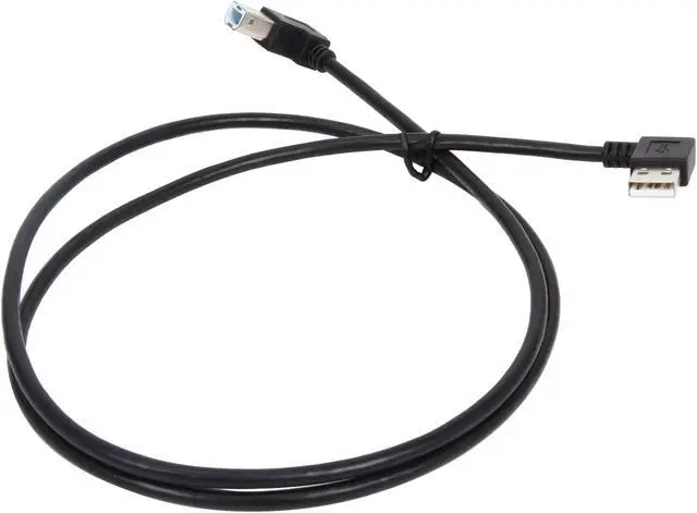 Alt view image 2 of 3 - C2G 28109 USB Cable - USB 2.0 Right Angle A Male to B Male Cable, Black (3.3 Feet, 1 Meters)