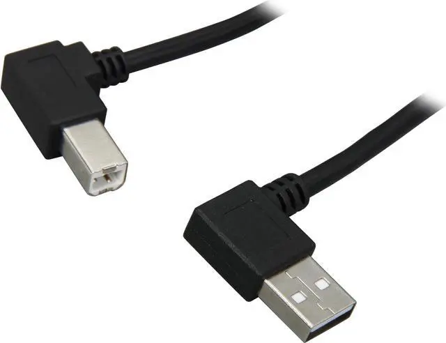 Main image of C2G 28112 USB Cable - USB 2.0 Right Angle A Male to B Male Cable, Black (16.4 Feet, 5 Meters)