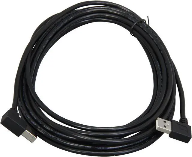 Alt view image 2 of 3 - C2G 28112 USB Cable - USB 2.0 Right Angle A Male to B Male Cable, Black (16.4 Feet, 5 Meters)