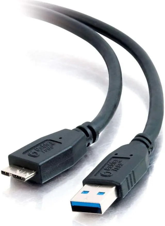 Main image of C2G 54178 Micro USB Cable - USB 3.0 A Male to USB Micro-B Male Cable, Black (9.8 Feet, 3 Meters)