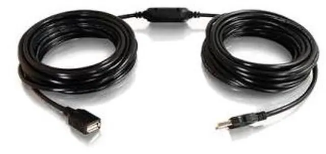 Main image of C2G 38999 USB Active Extension Cable - USB 2.0 A Male to A Female Cable, Center Booster Format, Black (39.4 Feet, 12 Meters)
