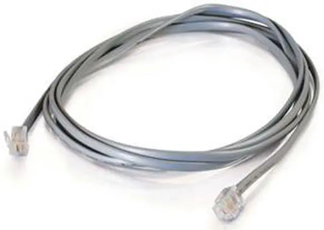 Main image of C2G 09598 RJ12 6P6C Straight Modular Cable, Silver (7 Feet, 2.13 Meters)