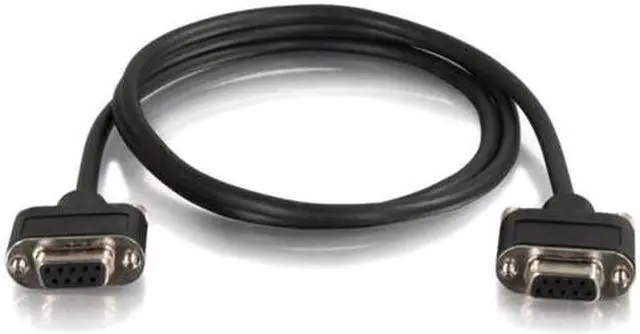 Main image of C2G 52147 Serial RS232 DB9 Cable with Low Profile Connectors F/F, In-Wall CMG-Rated, Black (3 Feet, 0.91 Meters)