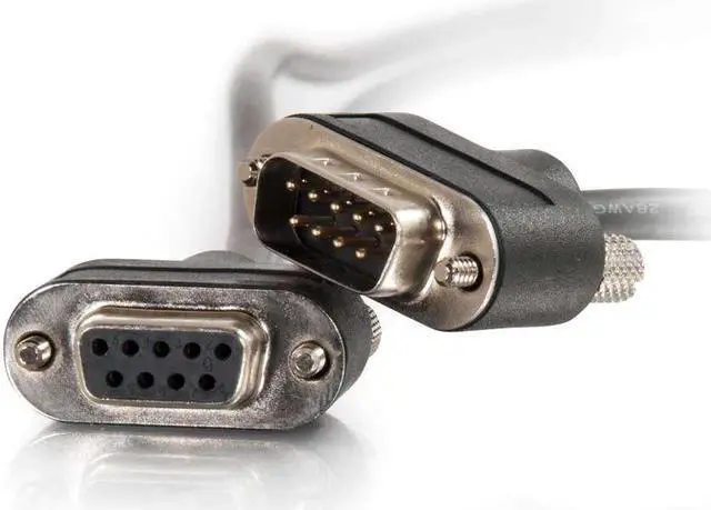 Alt view image 2 of 6 - C2G 52187 15ft (4.6m) Serial RS232 DB9 Null Modem Cable with Low Profile Connectors M/F - In-Wall CMG-Rated, Black