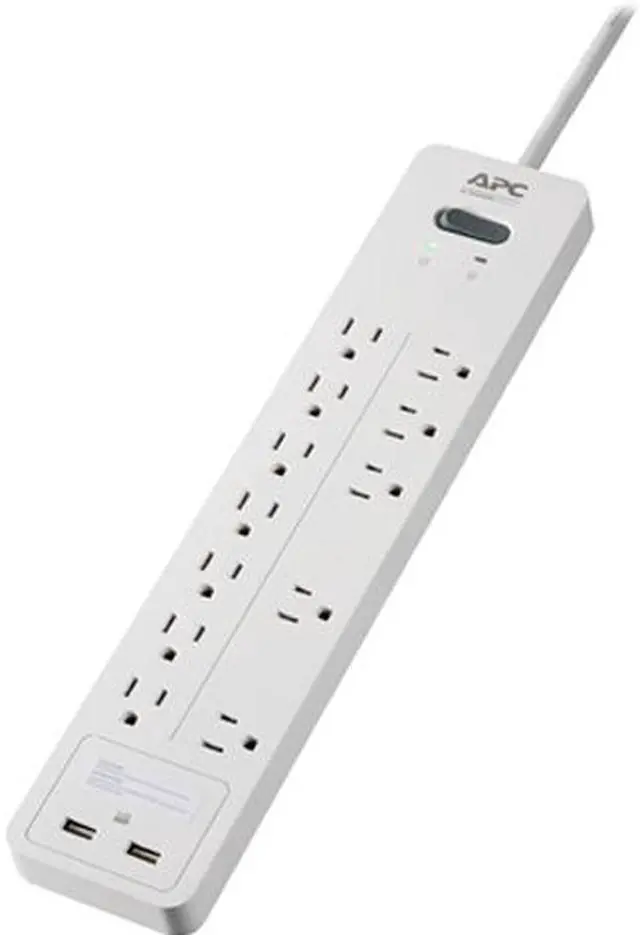 Main image of APC 12-Outlet Surge Protector with USB Charging Ports, SurgeArrest Home / Office - White (PH12U2W)