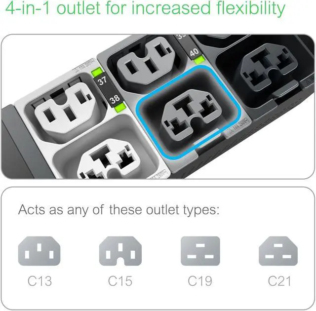 Alt view image 3 of 6 - APC NetShelter Rack PDU Advanced - Switched - 5.0kW, 1PH, 208V, 30A, L6-30P, 40 Outlet APDU10151SW