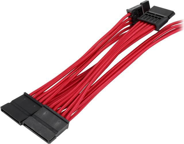 Premium Individually Sleeved SATA Cable, Type 4 (Generation 3) - Red/Black