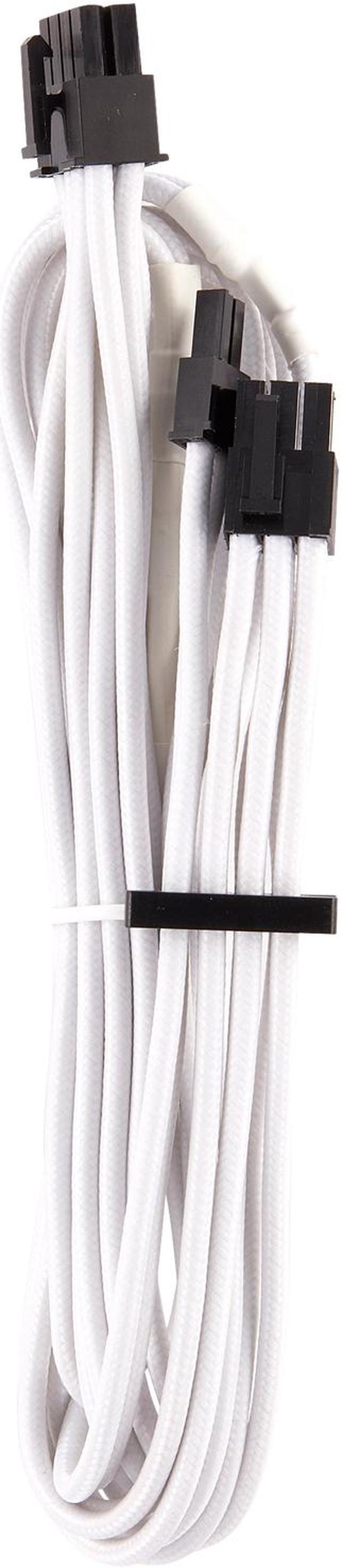 Premium Corsair White Starter Sleeved PSU Individually Cables Kit,